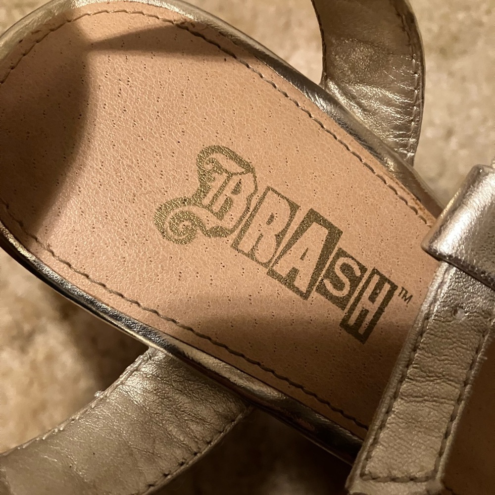 Brash Metallic Gold Wedge Sandals - Picture 3 of 3